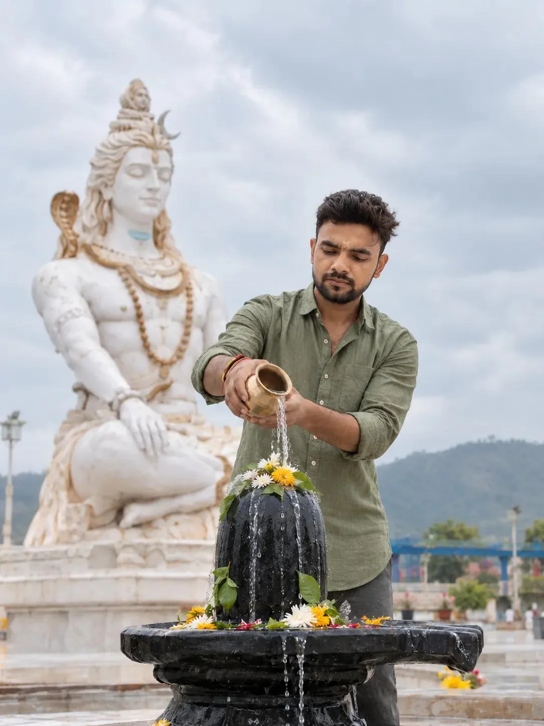 Ultra realistic temple boy photography AI template