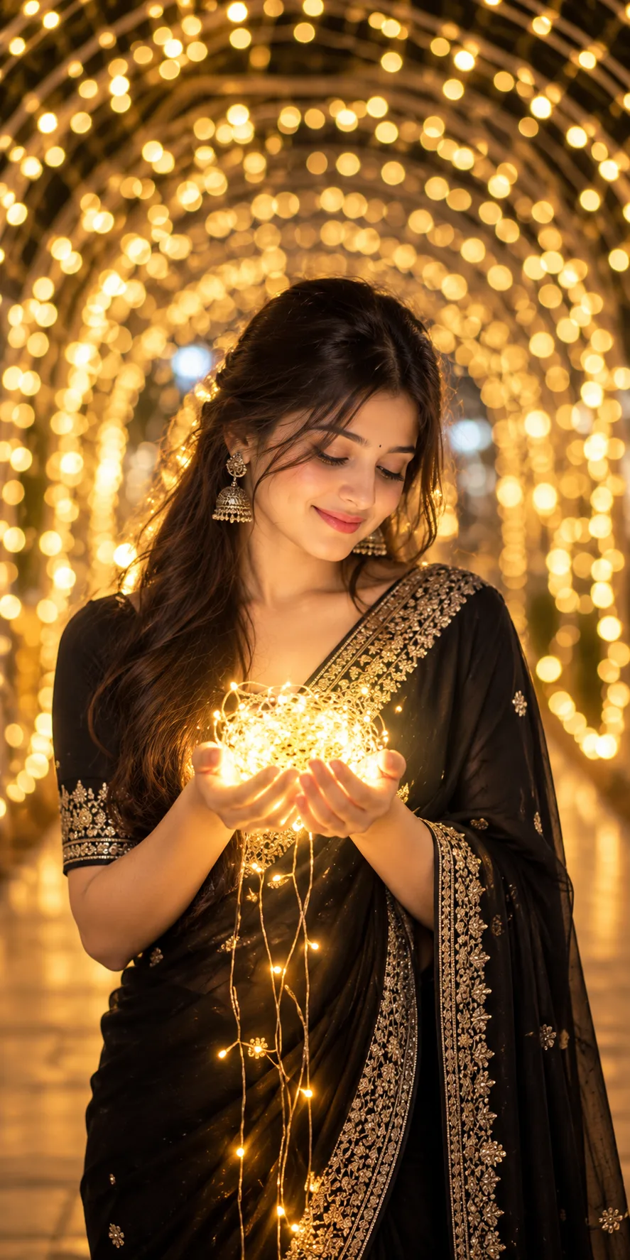 Black Saree Aesthetic 🖤✨ AI template
